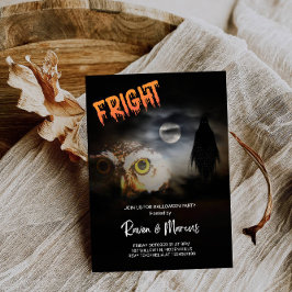 Invitación Una noche de susto con búho y fantasma - Halloween