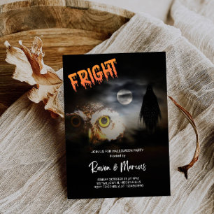 Invitación Una noche de susto con búho y fantasma - Halloween