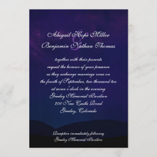 Invitación Una noche debajo de las estrellas que casan la