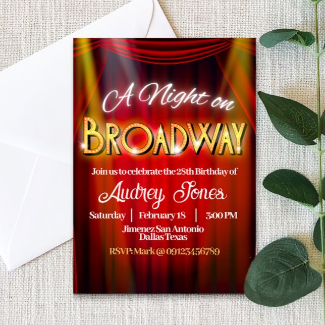 Invitación Una noche en Broadway (A Night in Broadway Invitation)