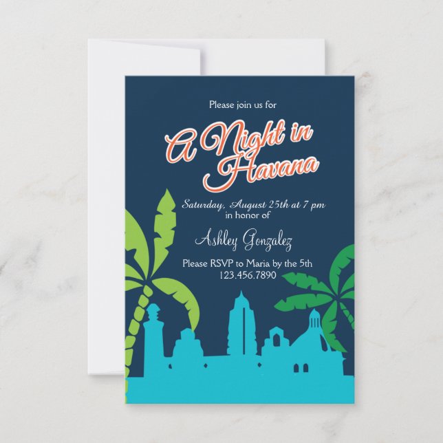 Invitación Una noche en La Habana (Anverso)