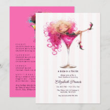 Una Novia en un Martini de Rosa Claro Despedida de