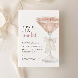 Invitación Una novia en una ducha martinita martinita
