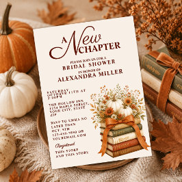 Invitación Una Nueva Capítulo Calabaza de Otoño Libros Desped