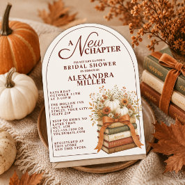 Invitación Una Nueva Capítulo Calabaza de Otoño Libros Desped