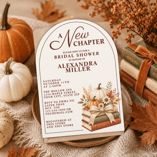 Invitación Una Nueva Capítulo Calabaza de Otoño Libros Desped (Subido por el creador)