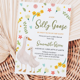 Invitación Una nueva ducha de bebé Silly Goose