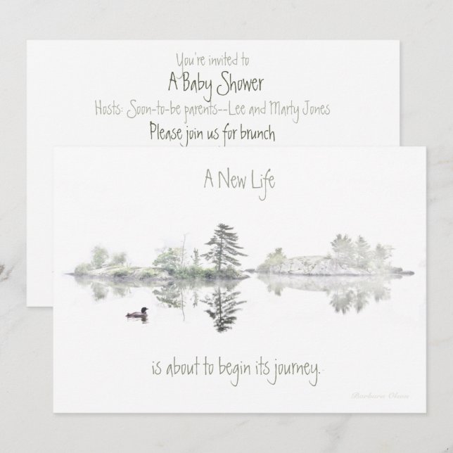 Invitación Una nueva vida: un viaje está a punto de comenzar: (Anverso / Reverso)