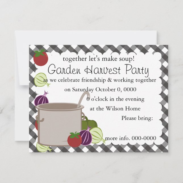 Invitación Una Olla De Sopa (Anverso)