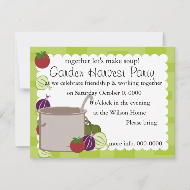 Invitación Una Olla De Sopa (Anverso)