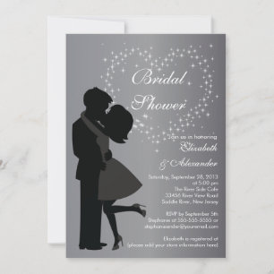 Invitación Una pareja de besándose enamorada ducha de novia