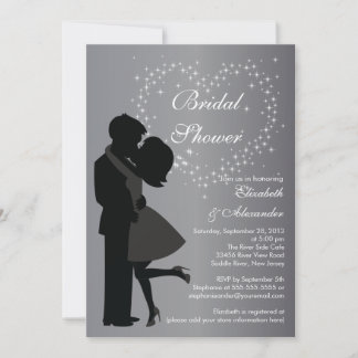 Invitación Una pareja de besándose enamorada ducha de novia