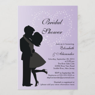 Invitación Una pareja de besándose enamorada ducha de novia