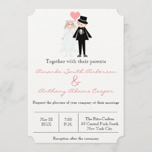 Invitación Una pareja de bodas graciosos y cortos