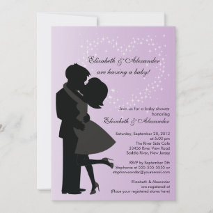 Invitación Una pareja embarazada de besada enamorada Baby Sho