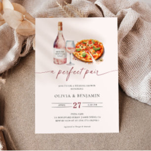 Invitación Una pareja perfecta de vino   Riego de boda de piz
