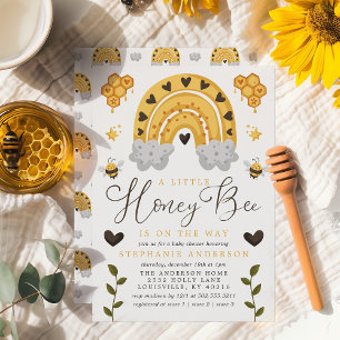 Invitación Una Pequeña Abeja de Miel Está En Camino Dulce Fie
