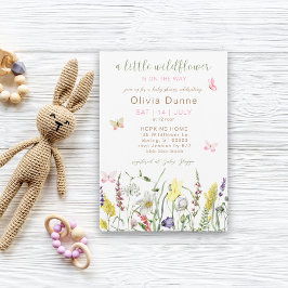 Invitación Una pequeña acuarela de flores silvestres en Baby 