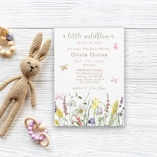 Invitación Una pequeña acuarela de flores silvestres en Baby 