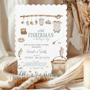 Invitación Una pequeña acuarela de pescadores Baby Shower