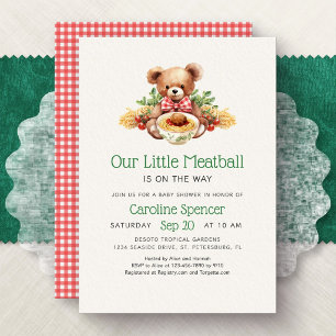 Invitación Una pequeña albóndiga está en camino Baby Shower
