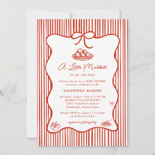 Invitación Una pequeña albóndiga está en camino Doodle Baby S