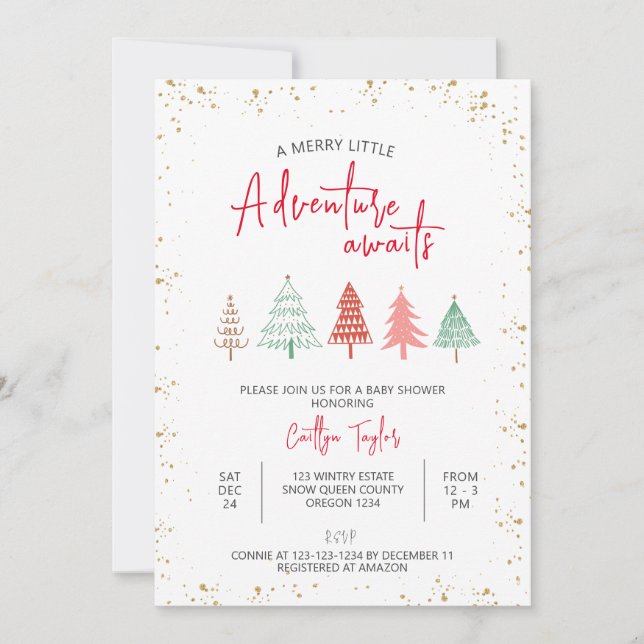 Invitación Una pequeña aventura con ganas de Baby Shower (Anverso)