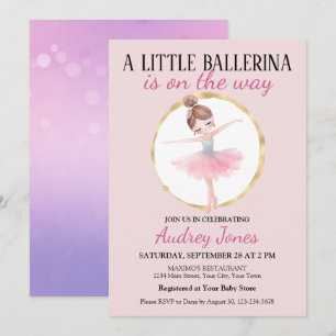 Invitación Una pequeña bailarina está en camino Baby Shower