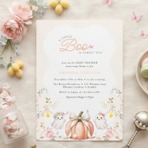 Una pequeña boo adorable rosa Baby Shower de Octub