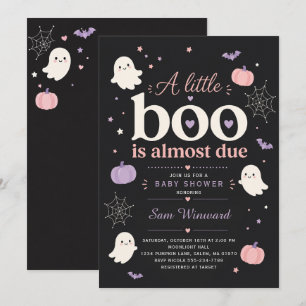 Invitación Una pequeña boo es debida Fiesta de Bebé Negro