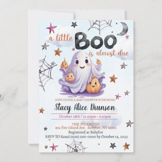 Invitación Una pequeña boo está a punto de llegar es una invi