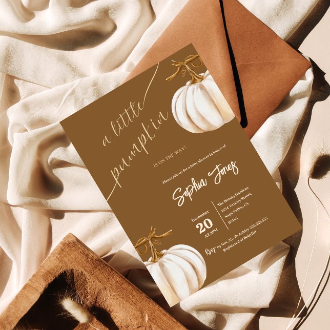 Invitación Una pequeña calabaza Caída en la ducha de bebé (Subido por el creador)