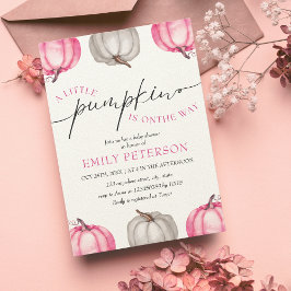 Invitación Una pequeña calabaza | Chica Fall Baby Shower