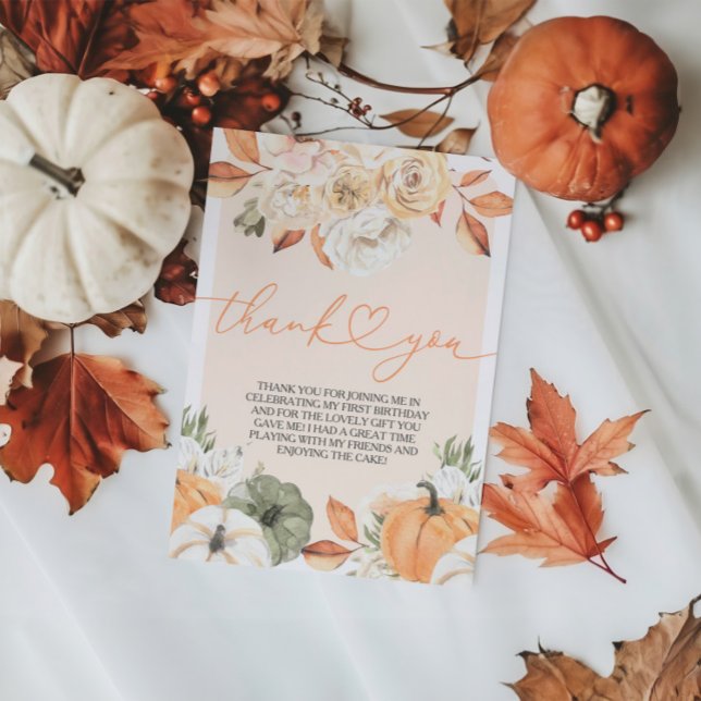 Invitación Una pequeña calabaza de cumpleaños de otoño carta  (Subido por el creador)