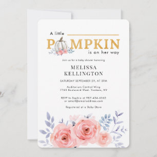 Invitación Una pequeña calabaza en camino Baby Shower