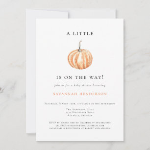 Invitación Una pequeña calabaza está en camino Baby Shower