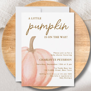 Invitación Una pequeña calabaza está en camino Baby Shower