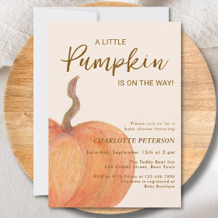 Invitación Una pequeña calabaza está en camino Baby Shower