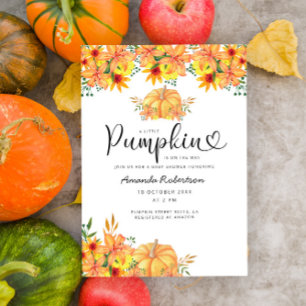 Invitación Una pequeña calabaza está en camino baby shower