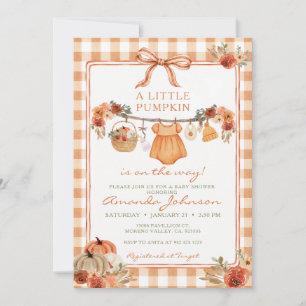 Invitación Una pequeña calabaza está en camino. Baby Shower d