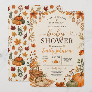 Invitación Una pequeña calabaza está en camino Baby Shower de
