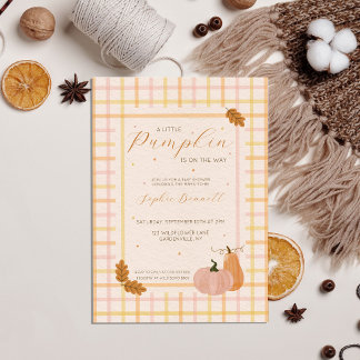 Invitación Una pequeña calabaza está en camino Baby Shower de