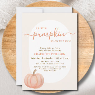 Invitación Una pequeña calabaza está en camino Fiesta de Baby