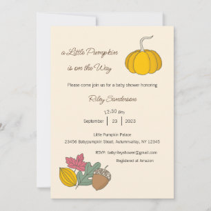 Invitación Una pequeña calabaza está en camino Invitación, Be