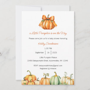 Invitación Una pequeña calabaza está en camino Invitación, Be