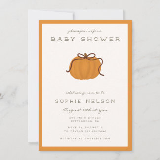 Invitación Una pequeña calabaza está en camino Minimal Baby S