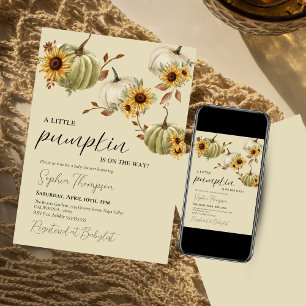 Invitación Una pequeña calabaza Girasol Caer en la ducha
