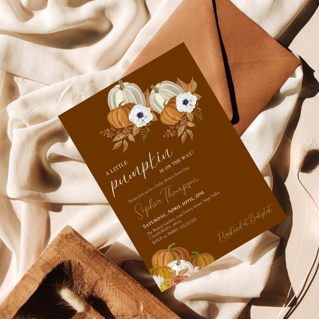 Invitación Una pequeña calabaza girasol Caer en la ducha de b (Subido por el creador)