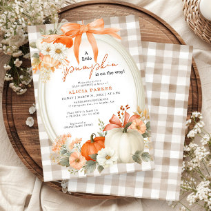 Invitación Una pequeña calabaza otoño caída naranja baby show
