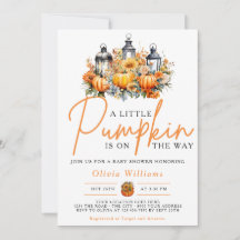 Una pequeña calabaza Otoño Floral Baby Shower